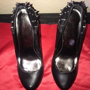 Diva Lounge spike studded faux leather high heels